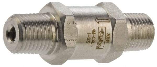 Parker - 3/4" Stainless Steel Check Valve - Inline, MNPT x MNPT, 6,000 WOG - Caliber Tooling