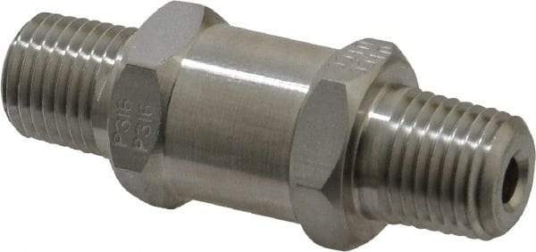 Parker - 1/4" Stainless Steel Check Valve - Inline, MNPT x MNPT, 6,000 WOG - Caliber Tooling