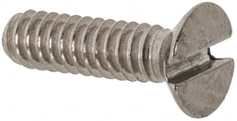 Value Collection - M1.6x0.35 Metric Coarse, 6mm OAL Slotted Drive Machine Screw - Flat Head, Grade 18-8 & A2 Stainless Steel, Uncoated, Without Washer - Caliber Tooling