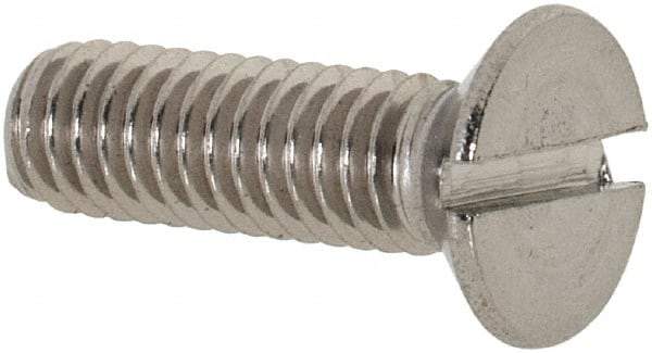 Value Collection - M3.5x0.60 Metric Coarse, 12mm OAL Slotted Drive Machine Screw - Flat Head, Grade 18-8 & A2 Stainless Steel, Uncoated, Without Washer - Caliber Tooling