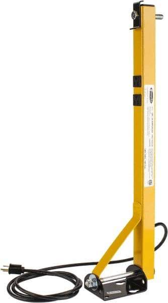 TPI - 24" Long, Steel Task & Machine Light Mounting Arm - Yellow, For Use with Dock Lights - Caliber Tooling