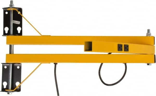 TPI - 40" Long, Steel Task & Machine Light Mounting Arm - Yellow, For Use with Dock Lights - Caliber Tooling