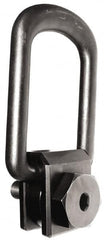 Jergens - 725 kg. Load Limit, Alloy Steel Side Pull Hoist Ring - Black Oxide Finish, M12x1.75 Thread Size, 51 mm Diameter Ring - Caliber Tooling