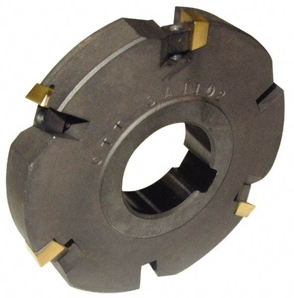 Cutting Tool Technologies - Arbor Hole Connection, 5/16" Cutting Width, 2.03" Depth of Cut, 6" Cutter Diam, 1-1/4" Hole Diam, 7 Tooth Indexable Slotting Cutter - DASC Toolholder, 1215 Insert, Neutral Cutting Direction - Caliber Tooling