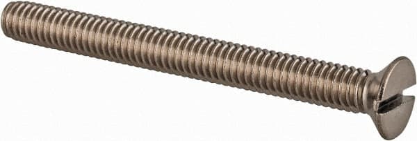 Value Collection - M4x0.70 Metric Coarse, 40mm OAL Slotted Drive Machine Screw - Flat Head, Grade 18-8 & A2 Stainless Steel, Uncoated, Without Washer - Caliber Tooling