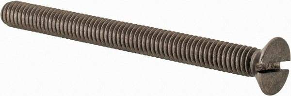 Value Collection - M4x0.70 Metric Coarse, 45mm OAL Slotted Drive Machine Screw - Flat Head, Grade 18-8 & A2 Stainless Steel, Uncoated, Without Washer - Caliber Tooling