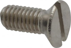 Value Collection - M5x0.80 Metric Coarse, 12mm OAL Slotted Drive Machine Screw - Flat Head, Grade 18-8 & A2 Stainless Steel, Uncoated, Without Washer - Caliber Tooling