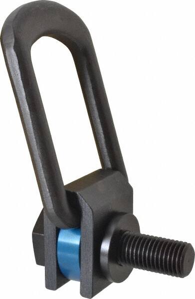 Jergens - 3,050 kg. Load Limit, Alloy Steel Side Pull Hoist Ring - Black Oxide Finish, M24x3.0 Thread Size, 67 mm Diameter Ring - Caliber Tooling