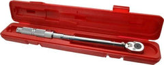 Proto - 1/2" Drive Micrometer Type Ratchet Head Torque Wrench - 21 N/m to 116 N/m Torque, 15-1/2" OAL, 0.68 N/m Graduation, Ratchet Head - Caliber Tooling