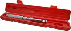 Proto - 1/4" Drive Micrometer Fixed Head Torque Wrench - 40 In/Lb to 200 In/Lb Torque, 11-45/64" OAL, 0.11 N/m Graduation, Ratchet Head - Caliber Tooling