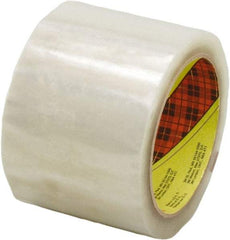 3M - 72mm x 1500m Clear Rubber Adhesive Sealing Tape - Polypropylene Film Backing, 1.9 mil Thick, 22 Lb Tensile Strength, Series 371 - Caliber Tooling