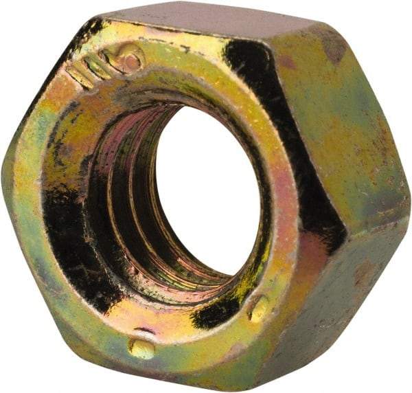 Value Collection - 5/16-18 UNC Steel Right Hand Hex Nut - 1/2" Across Flats, 17/64" High, Zinc Yellow Dichromate Finish - Caliber Tooling