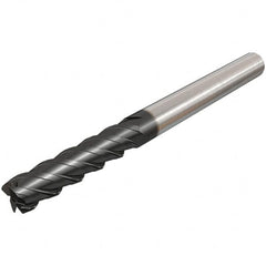 Iscar - 20mm, 60mm LOC, 20mm Shank Diam, 125mm OAL, 6 Flute, Solid Carbide Square End Mill - Single End, TiAlN Finish, Spiral Flute, 45° Helix, Centercutting, Right Hand Cut, Right Hand Flute - Caliber Tooling