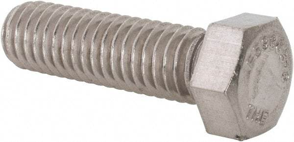 Value Collection - 7/16-14 UNC, 1-1/2" Length Under Head Hex Head Cap Screw - Fully Threaded, Grade 316 Stainless Steel, Uncoated, 5/8" Hex - Caliber Tooling