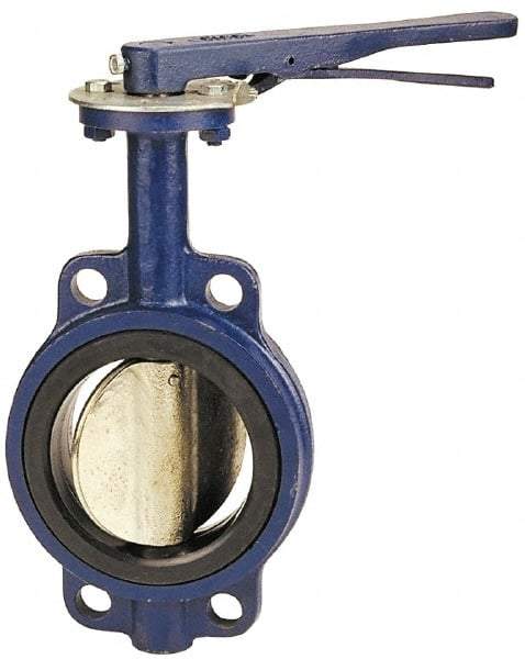 NIBCO - 6" Pipe, Wafer Butterfly Valve - Lever Handle, Cast Iron Body, Buna-N Seat, 200 WOG, Ductile Iron Disc, Stainless Steel Stem - Caliber Tooling