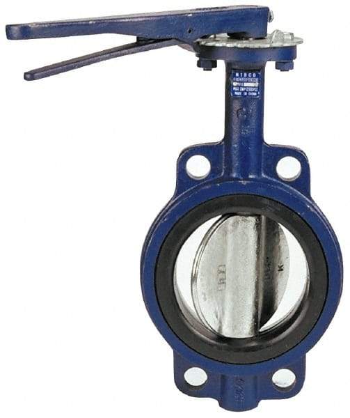 NIBCO - 8" Pipe, Wafer Butterfly Valve - Lever Handle, Cast Iron Body, EPDM Seat, 200 WOG, Ductile Iron Disc, Stainless Steel Stem - Caliber Tooling