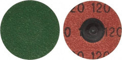 Merit Abrasives - 1-1/2" Disc Diam, 120 Grit, Zirconia Alumina Quick Change Disc - Type R Attaching System, Coated, Blue, Fine Grade, 30,000 RPM, R801 Series - Caliber Tooling