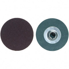 Merit Abrasives - 2" Disc Diam, 100 Grit, Aluminum Oxide Quick Change Disc - Type S Attaching System, Coated, Fine Grade, 30,000 RPM, R228 Series - Caliber Tooling