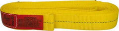 Lift-All - 12' Long x 2" Wide, 6,400 Lb Vertical Capacity, 1 Ply, Polyester Web Sling - 5,000 Lb Choker Capacity, Yellow - Caliber Tooling