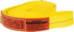 Lift-All - 16' Long x 2" Wide, 6,400 Lb Vertical Capacity, 1 Ply, Polyester Web Sling - 5,000 Lb Choker Capacity, Yellow - Caliber Tooling