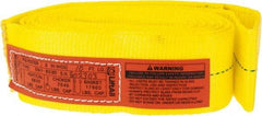 Lift-All - 10' Long x 3" Wide, 8,600 Lb Vertical Capacity, 1 Ply, Polyester Web Sling - 6,900 Lb Choker Capacity, Yellow - Caliber Tooling