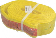 Lift-All - 12' Long x 3" Wide, 8,600 Lb Vertical Capacity, 1 Ply, Polyester Web Sling - 6,900 Lb Choker Capacity, Yellow - Caliber Tooling