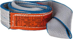 Lift-All - 4' Long x 2" Wide, 3,200 Lb Vertical Capacity, 1 Ply, Polyester Web Sling - 2,500 Lb Choker Capacity, Silver (Color) - Caliber Tooling