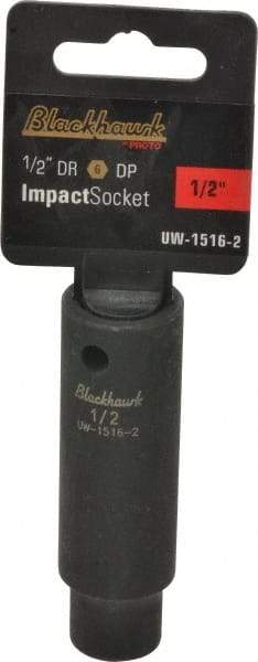 Blackhawk by Proto - 1/2" Drive 1/2" Deep Impact Socket - 6 Points, 3-5/16" OAL - Caliber Tooling