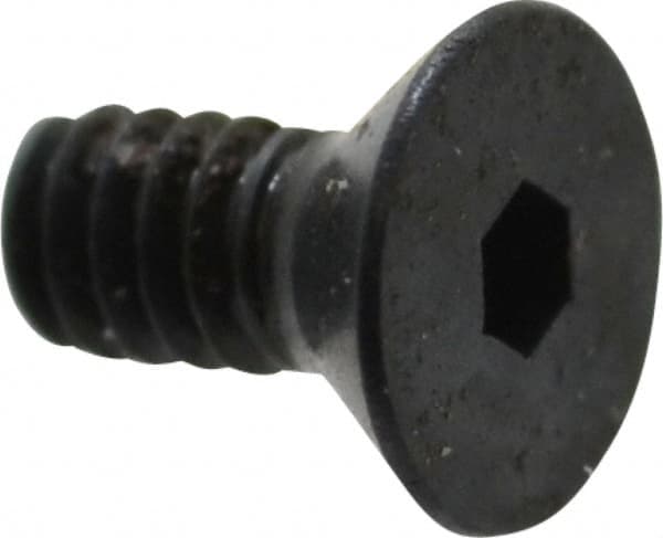 Camcar - #2-56 UNC Hex Socket Drive, 82° Flat Screw - Alloy Steel, Black Oxide Finish, Fully Threaded, 3/16" OAL - Caliber Tooling