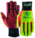 Synthetic Red Reinforced Dotted Double Palm Gloves X-Large - Caliber Tooling