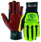 Synthetic Leather Double Palm Reinforced Red PVC PalmGloves X-Large - Caliber Tooling