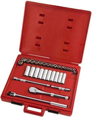 Proto - 31 Piece 1/2" Drive Full Polish Finish Deep Well Socket Set - 12 Points, 10mm to 26mm Range, Metric Measurement Standard - Caliber Tooling