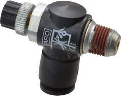 ARO/Ingersoll-Rand - 1/8" Male NPT x 1/4" Female NPT Right Angle Flow Control Valve - 0 to 150 psi & Brass Material - Caliber Tooling