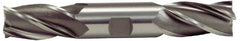 Hertel - 1", 1-7/8" LOC, 1" Shank Diam, 6-3/8" OAL, 4 Flute, Cobalt Square End Mill - Double End, Uncoated, Spiral Flute, 30° Helix, Centercutting, Right Hand Cut, Right Hand Flute - Caliber Tooling