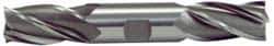 Hertel - 1", 1-7/8" LOC, 1" Shank Diam, 6-3/8" OAL, 4 Flute, High Speed Steel Square End Mill - Double End, TiCN Finish, Spiral Flute, 30° Helix, Centercutting, Right Hand Cut, Right Hand Flute - Caliber Tooling