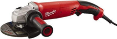 Milwaukee Tool - 5" Wheel Diam, 9,000 RPM, Corded Angle & Disc Grinder - 5/8-11 Spindle, 120 Volts, 13 Amps - Caliber Tooling