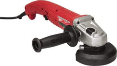 Milwaukee Tool - 4-1/2" Wheel Diam, 11,000 RPM, Corded Angle & Disc Grinder - 5/8-11 Spindle, 120 Volts, 11 Amps - Caliber Tooling