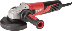 Milwaukee Tool - 5" Wheel Diam, 11,000 RPM, Corded Angle & Disc Grinder - 5/8-11 Spindle, 120 Volts, 13 Amps - Caliber Tooling