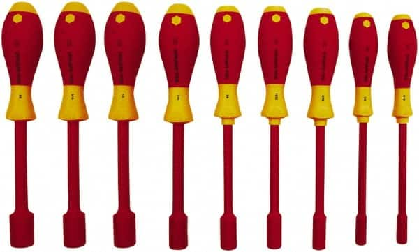 Wiha - 9 Piece 3/16 to 5/8" Insulated Nutdriver Set - Cushion Grip Handle - Caliber Tooling