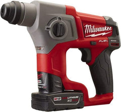 Milwaukee Tool - 12 Volt SDS Plus Chuck Cordless Rotary Hammer - 0 to 6,200 BPM, 0 to 900 RPM, Reversible - Caliber Tooling