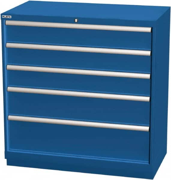 LISTA - 5 Drawer, Modular Storage Cabinet - Steel, 40-1/4" Wide x 22-1/2" Deep x 41-3/4" High, Blue - Caliber Tooling