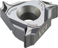 Vargus - 3JER External Right Hand 48-16 Partial Profile 55° Laydown Threading Insert - Grade VCB, TiAlN Coated Carbide, 9.53mm Inscribed Circle - Caliber Tooling