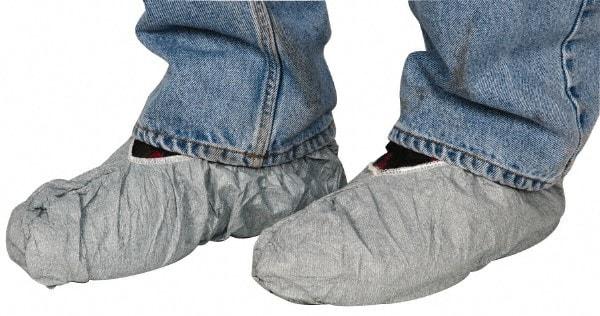 Dupont - Size Universal, Tyvek, Non-Skid Shoe Cover - Grey, Non-Chemical Resistant - Caliber Tooling