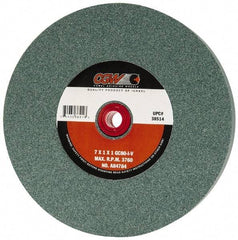 Camel Grinding Wheels - 80 Grit Silicon Carbide Bench & Pedestal Grinding Wheel - 7" Diam x 1" Hole x 1" Thick, 3760 Max RPM, I Hardness, Medium Grade , Vitrified Bond - Caliber Tooling