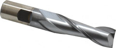 Cleveland - 3/4", 2-1/4" LOC, 3/4" Shank Diam, 4-1/2" OAL, 2 Flute, High Speed Steel Square End Mill - Single End, TiCN Finish, Spiral Flute, 30° Helix, Centercutting, Right Hand Cut, Right Hand Flute, Series HG-2 - Caliber Tooling