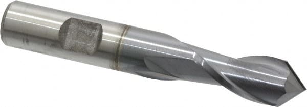 Cleveland - 1/2" Diam, 1" LOC, 2 Flute, 90° Point Angle, High Speed Steel Drill Mill - TiCN Finish, 2" OAL, 1/2" Shank Diam - Caliber Tooling