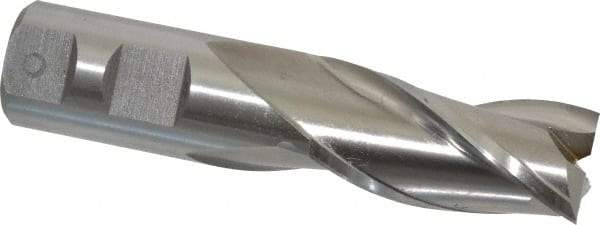 Cleveland - 1", 2" LOC, 1" Shank Diam, 4-1/2" OAL, 3 Flute, High Speed Steel Square End Mill - Single End, Uncoated, Spiral Flute, 30° Helix, Centercutting, Right Hand Cut, Right Hand Flute, Series HG-3 - Caliber Tooling