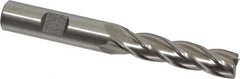 Cleveland - 7/16", 1-3/4" LOC, 1/2" Shank Diam, 3-3/4" OAL, 4 Flute, High Speed Steel Square End Mill - Single End, Uncoated, Spiral Flute, 30° Helix, Centercutting, Right Hand Cut, Right Hand Flute, Series HG-4C - Caliber Tooling