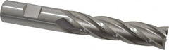 Cleveland - 3/4", 50.8mm LOC, 3/4" Shank Diam, 5-1/4" OAL, 4 Flute, Cobalt Square End Mill - Single End, Uncoated, Spiral Flute, 30° Helix, Centercutting, Right Hand Cut, Right Hand Flute, Series HGC-4C - Caliber Tooling