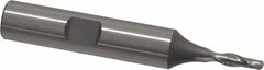 Cleveland - 1/8" Diam, 3/8" LOC, 2 Flute Cobalt Ball End Mill - Uncoated, Single End, 2-5/16" OAL, 3/8" Shank Diam, Spiral Flute - Caliber Tooling